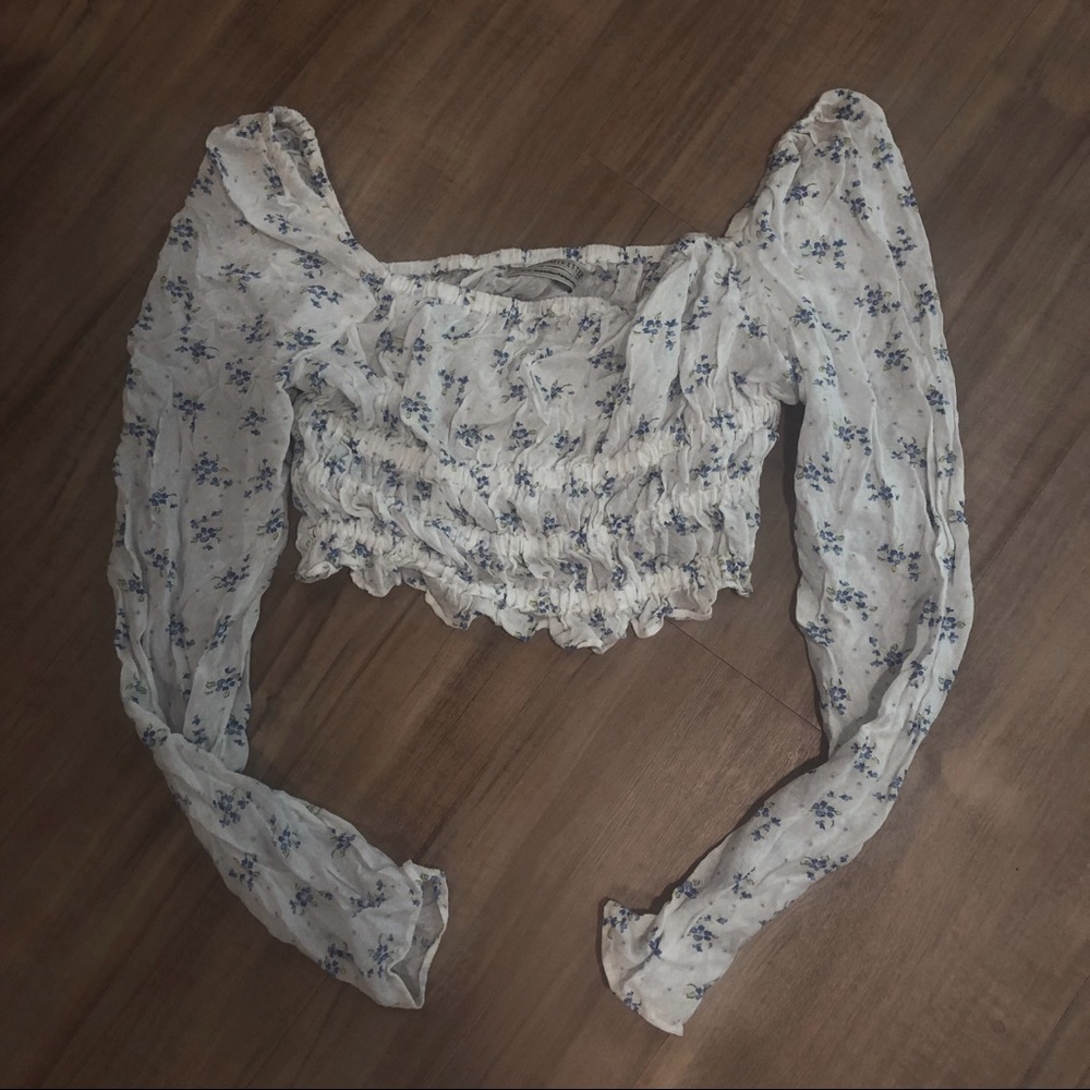 urban outfitters ruched floral top sz small